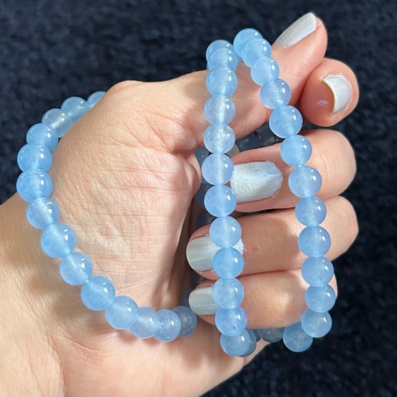 Aquamarine crystal bracelet 8mm - Picture 1 of 4